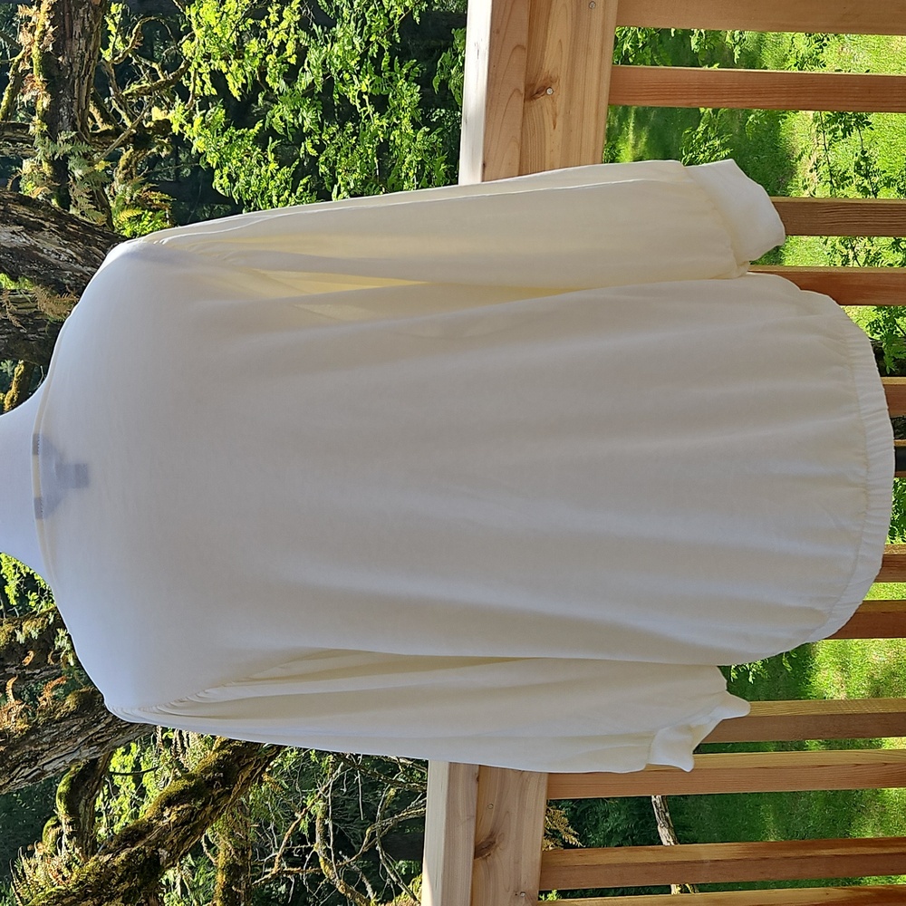 Simply Vera 3/4 Sleeve Cream Balloon Sleeves Elastic Waist Vera Wang Size L - Picture 4 of 11
